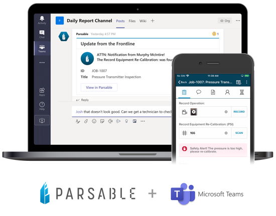 Parsable lance un connecteur pour simplifier la collaboration entre les utilisateurs de Microsoft Teams et les travailleurs industriels